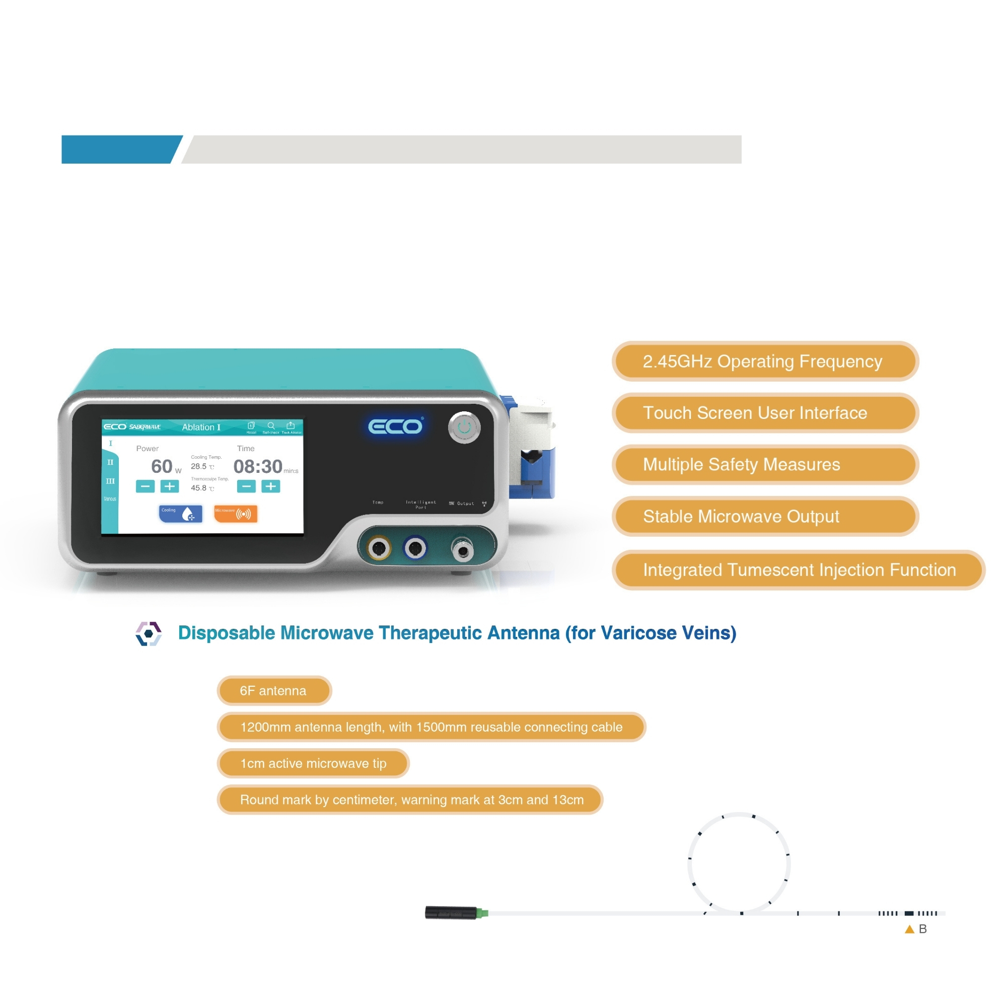 SABERWAVE ECO-200G – Sistema terapéutico de ablación por microondas 2 en 1 - Imagen 2